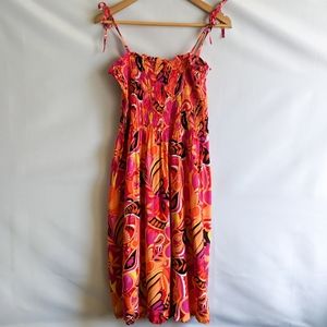 Paradise Lahaina Tropical Smocked Dress One Size